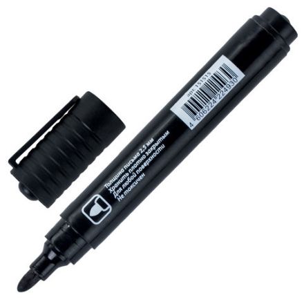 Маркер перманентный ОФИСНАЯ ПЛАНЕТА, ЧЕРНЫЙ, круглый наконечник, 2,5 мм, 151515 Маркер перманентный ОФИСНАЯ ПЛАНЕТА, ЧЕРНЫЙ, круглый наконечник, 2,5 мм, 151515