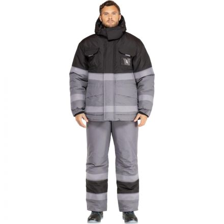 Костюм рабочий зимний мужской з50-КПК СОП сер/черн р.56-58/170-176 Костюм рабочий зимний мужской з50-КПК СОП сер/черн р.56-58/170-176