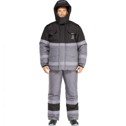 Костюм рабочий зимний мужской з50-КПК СОП сер/черн р.56-58/170-176 Костюм рабочий зимний мужской з50-КПК СОП сер/черн р.56-58/170-176