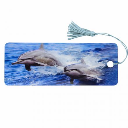 Закладка для книг с линейкой 3D-ОБЪЕМНАЯ BRAUBERG, "Дельфины", с декоративным шнурком, 128094 Закладка для книг с линейкой 3D-ОБЪЕМНАЯ BRAUBERG, "Дельфины", с декоративным шнурком, 128094
