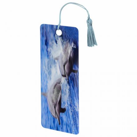 Закладка для книг с линейкой 3D-ОБЪЕМНАЯ BRAUBERG, "Дельфины", с декоративным шнурком, 128094 Закладка для книг с линейкой 3D-ОБЪЕМНАЯ BRAUBERG, "Дельфины", с декоративным шнурком, 128094