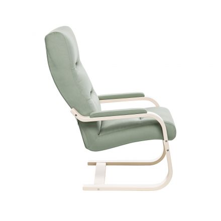 Кресло Leset Оскар, Слоновая кость, V14 бирюзовый, Ткань Велюр Кресло Leset Оскар, Слоновая кость, V14 бирюзовый, Ткань Велюр