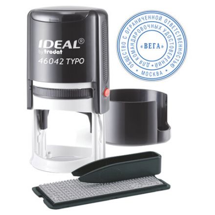 Печать самонаборная 2-круга, оттиск D=42 синий, TRODAT IDEAL 46042DB-R2, крышка, КАССА В КОМПЛЕКТЕ, 161485 Печать самонаборная 2-круга, оттиск D=42 синий, TRODAT IDEAL 46042DB-R2, крышка, КАССА В КОМПЛЕКТЕ, 161485