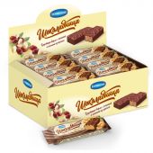 Вафли Коломенское Шоколадница глазированные, шоубокс, 40штx30г/уп Вафли Коломенское Шоколадница глазированные, шоубокс, 40штx30г/уп
