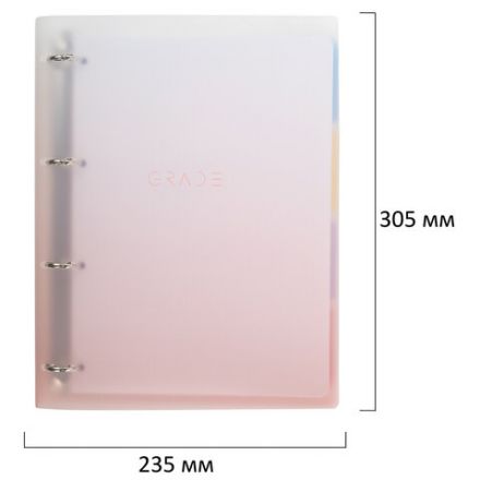 Тетрадь на кольцах БОЛЬШАЯ 305х235 мм А4, 120 л., пластик, с разделителями, BRAUBERG, Красный, 404626 Тетрадь на кольцах БОЛЬШАЯ 305х235 мм А4, 120 л., пластик, с разделителями, BRAUBERG, Красный, 404626