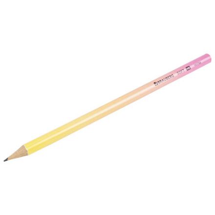 Карандаш чернографитный BRAUBERG "SOFT PASTEL", 1 шт., HB, корпус ассорти, 181768