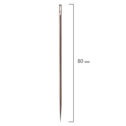 Иглы для прошивки документов (цыганские), КОМПЛЕКТ 3 шт., длина 80 мм, диаметр 1,8 мм, блистер, STAFF, 602464