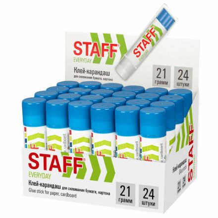 Клей-карандаш STAFF "EVERYDAY", 21 г, 220375 Клей-карандаш STAFF "EVERYDAY", 21 г, 220375