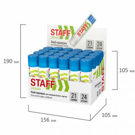 Клей-карандаш STAFF "EVERYDAY", 21 г, 220375 Клей-карандаш STAFF "EVERYDAY", 21 г, 220375