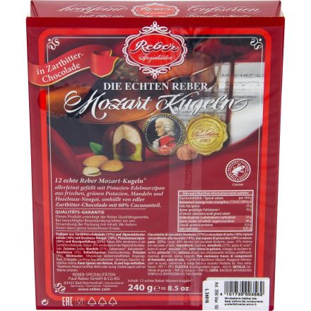Конфеты Reber шоколадные Mozart Kugeln подарочная упаковка, 240 г