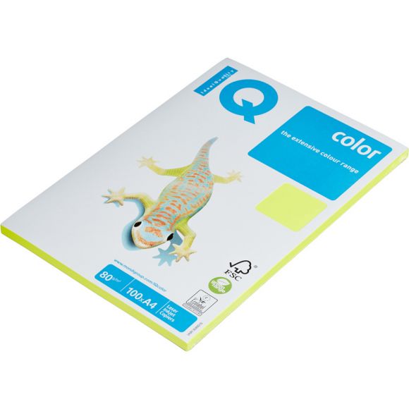 Бумага цветная для офисной техники IQ Color желтый неон NEOGB (A4, 80 г/кв.м, 100 листов)
