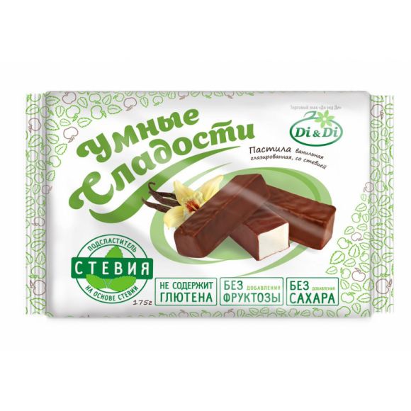 Пастила Умные сладости Di&Di ванильная в шоколадной глазури,стевия, 175г