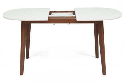 Стол Tetchair обеденный раскладной BOSCO (Боско), основание бук, Стол Tetchairешница мдф, 120+30*80см, Белый + Коричневый
