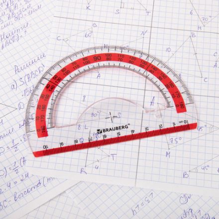 Транспортир 10 см BRAUBERG "FRESH ZONE", 180 градусов, пластик, прозрачный, красная шкала, 210760 Транспортир 10 см BRAUBERG "FRESH ZONE", 180 градусов, пластик, прозрачный, красная шкала, 210760