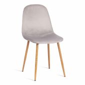 Стул BREEZE (mod. 4724) Велюр/металл , 44 х 53 х 87 см, Light grey (светло-серый) HLR14 / натуральный