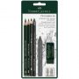 УЦЕНКА - Набор карандашей ч/г Faber-Castell "Pitt Graphite", 5шт.+ластик+точилка, 2B/6B, заточен., блистер (осн 285937)