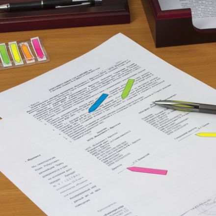 Закладки клейкие неоновые BRAUBERG, 48х10 мм, 100 штук (5 цветов х 20 листов), в пластиковом диспенсере, 122735 Закладки клейкие неоновые BRAUBERG, 48х10 мм, 100 штук (5 цветов х 20 листов), в пластиковом диспенсере, 122735