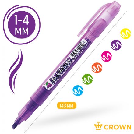 Набор текстовыделителей Crown "Multi Hi-Lighter Aroma" 06цв., 1-4мм, ароматиз., чехол с европодвесом Набор текстовыделителей Crown "Multi Hi-Lighter Aroma" 06цв., 1-4мм, ароматиз., чехол с европодвесом