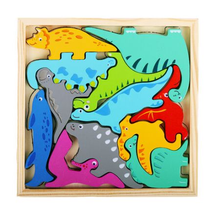 Пазл деревянный развивающий для детей "Динозавры", 17х17 см, BRAUBERG KIDS, 665252 Пазл деревянный развивающий для детей "Динозавры", 17х17 см, BRAUBERG KIDS, 665252