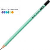 Карандаш чернографитный Attache Pearly, круглый, б/ласт, ассорти