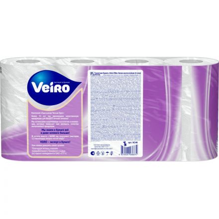 Бумага туалетная Veiro Elite Ц 4сл 120л 15м 8рул/уп МСК