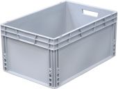 Ящик п/э 600х400х280 сплошной, усиленное дно, цв. серый Ящик п/э 600х400х280 сплошной, усиленное дно, цв. серый