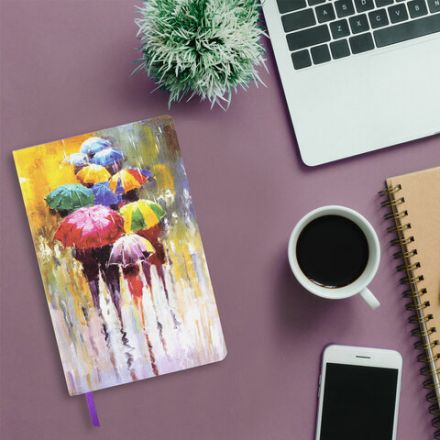 Ежедневник недатированный А5 (138х213 мм), BRAUBERG VISTA, под кожу, гибкий, 136 л., "Watercolour rain", 112005 Ежедневник недатированный А5 (138х213 мм), BRAUBERG VISTA, под кожу, гибкий, 136 л., "Watercolour rain", 112005