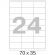 Этикетки самоклеящиеся Promega label (Комус) 70х35 мм 24 штуки на листе белые (100 листов в упаковке)