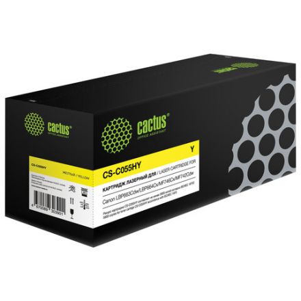 Картридж лазерный CACTUS (CS-C055HY) для Canon LBP663Cdw/664Cx/MF746Cx/742Cdw, желтый, ресурс 5900 страниц Картридж лазерный CACTUS (CS-C055HY) для Canon LBP663Cdw/664Cx/MF746Cx/742Cdw, желтый, ресурс 5900 страниц