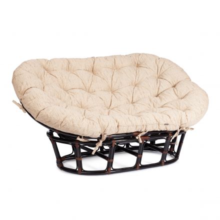 Кресло "MAMASAN"  23/02 W /с подушкой/, Antique brown (античный черно-коричневый)