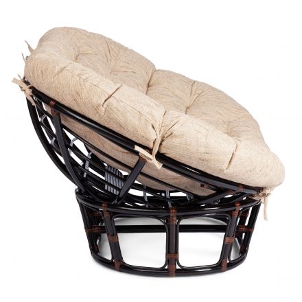 Кресло "MAMASAN"  23/02 W /с подушкой/, Antique brown (античный черно-коричневый)