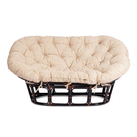 Кресло "MAMASAN"  23/02 W /с подушкой/, Antique brown (античный черно-коричневый)