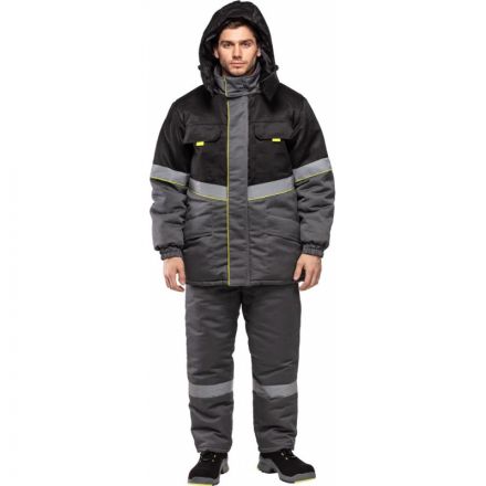 Костюм рабочий зимний з43-КПК сер/черн р.44-46/182-188 Костюм рабочий зимний з43-КПК сер/черн р.44-46/182-188