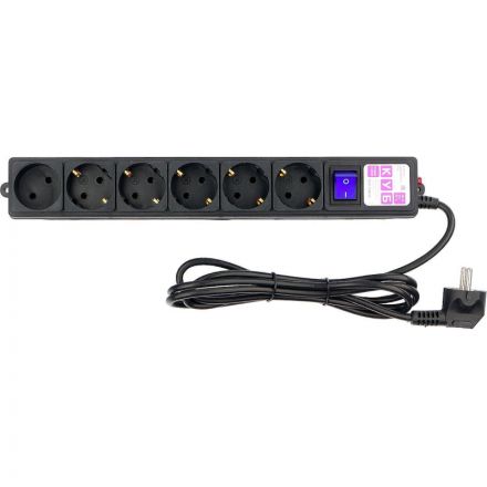 Сетевой фильтр Power Cube 1,9м 6 розеток, 16А/3,5кВт, провод 3x1,0