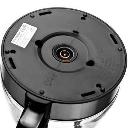 Чайник BRAYER BR1048, 1,7л, 2200 Вт, закрытый нагревательный элемент, стекло, черный Чайник BRAYER BR1048, 1,7л, 2200 Вт, закрытый нагревательный элемент, стекло, черный