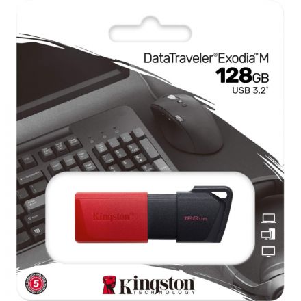 Флеш-память Kingston DataTraveler Exodia M, 128Гб, USB 3.2 gen.1 красный Флеш-память Kingston DataTraveler Exodia M, 128Гб, USB 3.2 gen.1 красный