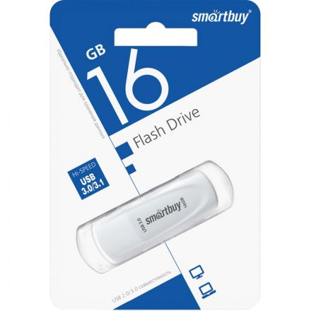 Флеш-память Smartbuy UFD 3.0/3.1 16GB Scout White (SB016GB3SCW)