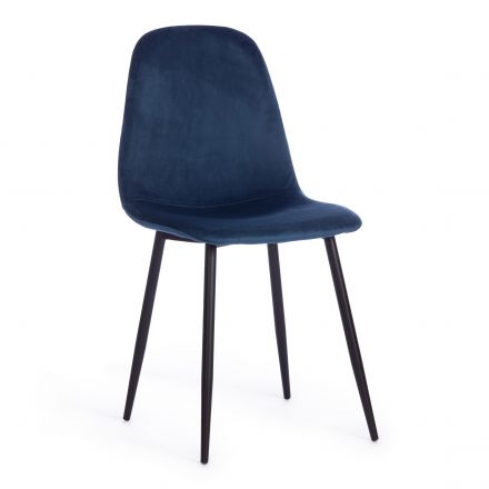 Стул Бриз/Breeze (мод.4724)/2 шт. в упаковке велюр/металл, Blue (синий) HLR63 / черный, 44 х 53 х 87 см