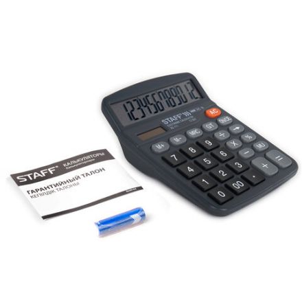 Калькулятор настольный STAFF PLUS DC-111 (180x145 мм), 12 разрядов, двойное питание, +БАТАРЕЙКА АА, 250427 Калькулятор настольный STAFF PLUS DC-111 (180x145 мм), 12 разрядов, двойное питание, +БАТАРЕЙКА АА, 250427