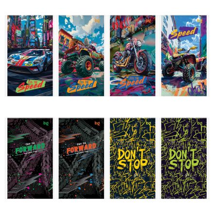 Блокнот А6 32л., на скрепке BG "Гонки. Скорость" Блокнот А6 32л., на скрепке BG "Гонки. Скорость"