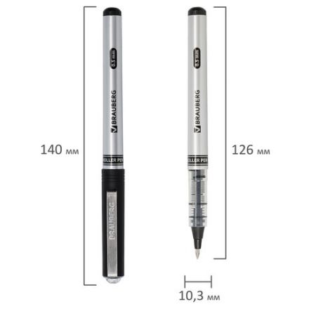 Ручка-роллер BRAUBERG "Flagman", ЧЕРНАЯ, корпус серебристый, хромированные детали, узел 0,5 мм, линия письма 0,3 мм, 141555 Ручка-роллер BRAUBERG "Flagman", ЧЕРНАЯ, корпус серебристый, хромированные детали, узел 0,5 мм, линия письма 0,3 мм, 141555