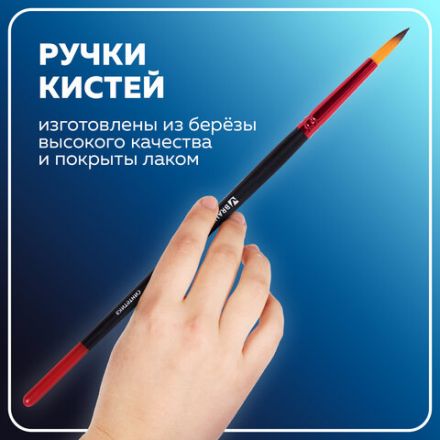 Кисти BRAUBERG PREMIUM, набор 5 шт. (синтетика, круглая № 1, 2, 3, 4, 5), блистер, 201025 Кисти BRAUBERG PREMIUM, набор 5 шт. (синтетика, круглая № 1, 2, 3, 4, 5), блистер, 201025
