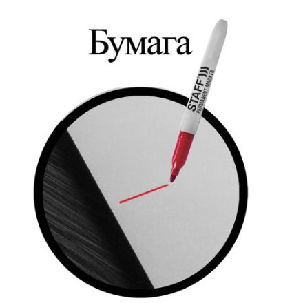 Маркер перманентный STAFF EVERYDAY PM-233, КРАСНЫЙ, эргономичный корпус, круглый наконечник 2 мм, 151235