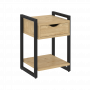 Loft Тумба на регулируемых опорах с ящиком и полкой VR.L-T1.O Тиквуд светлый/Чёрный металл 500*460*719 Loft Тумба на регулируемых опорах с ящиком и полкой VR.L-T1.O Тиквуд светлый/Чёрный металл 500*460*719