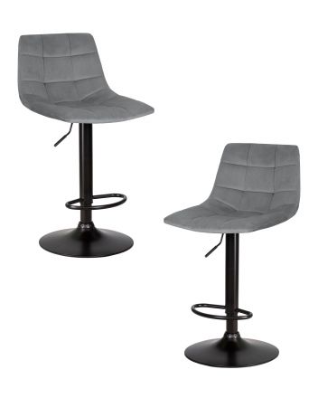 Набор 2 шт Стул барный DOBRIN TAILOR BLACK, серый велюр (MJ9-75) Набор 2 шт Стул барный DOBRIN TAILOR BLACK, серый велюр (MJ9-75)