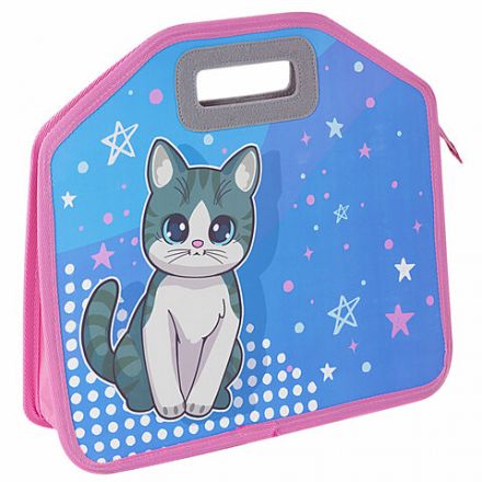 Папка-сумка ЮНЛАНДИЯ, 1 отделение, фетровые ручки, 34х30х11 см, Anime cat, 272204 Папка-сумка ЮНЛАНДИЯ, 1 отделение, фетровые ручки, 34х30х11 см, Anime cat, 272204