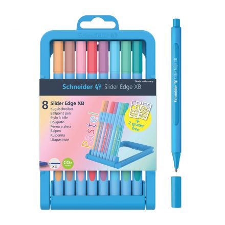 Набор шариковых ручек Schneider "Slider Edge" 8шт., 8 пастельных цветов, 1,4мм, трехгран., пластиковый футляр Набор шариковых ручек Schneider "Slider Edge" 8шт., 8 пастельных цветов, 1,4мм, трехгран., пластиковый футляр