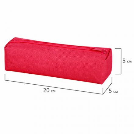 Пенал-тубус ПИФАГОР на молнии, ткань, красный, 20х5 см, 272256 Пенал-тубус ПИФАГОР на молнии, ткань, красный, 20х5 см, 272256