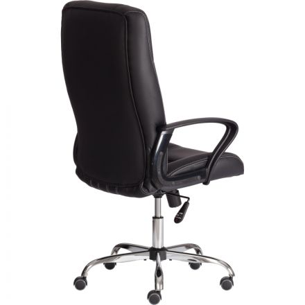 Кресло UT_Easy Chair Boston хром, (черн. подлок), кож/зам, черный, 36-6 Кресло UT_Easy Chair Boston хром, (черн. подлок), кож/зам, черный, 36-6