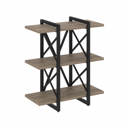 Loft Стеллаж на регулируемых опорах-3 полки VR.L-MST.O-3.4V Тиквуд тёмный/Чёрный металл 800*400*910 Loft Стеллаж на регулируемых опорах-3 полки VR.L-MST.O-3.4V Тиквуд тёмный/Чёрный металл 800*400*910